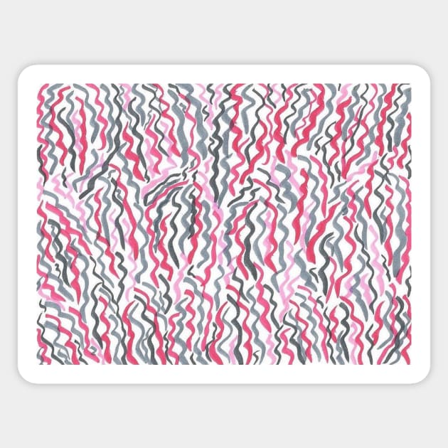 Red and Black Squiggles Abstract Sticker by DanielleGensler